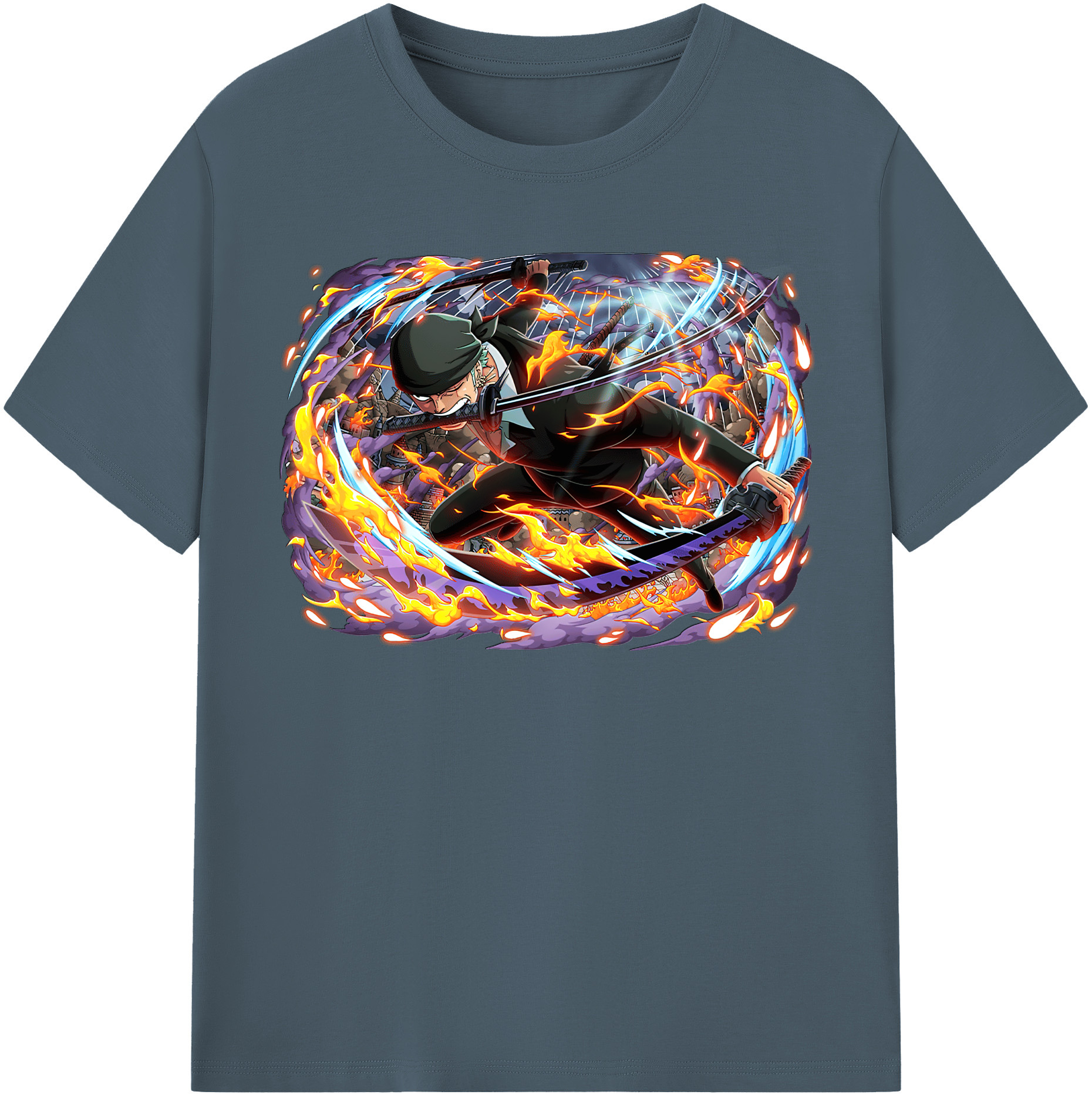 ワンピース ロロノア・ゾロ ONE PIECE Roronoa Zoro 綿100％半袖Tシャツ（フロントプリント）